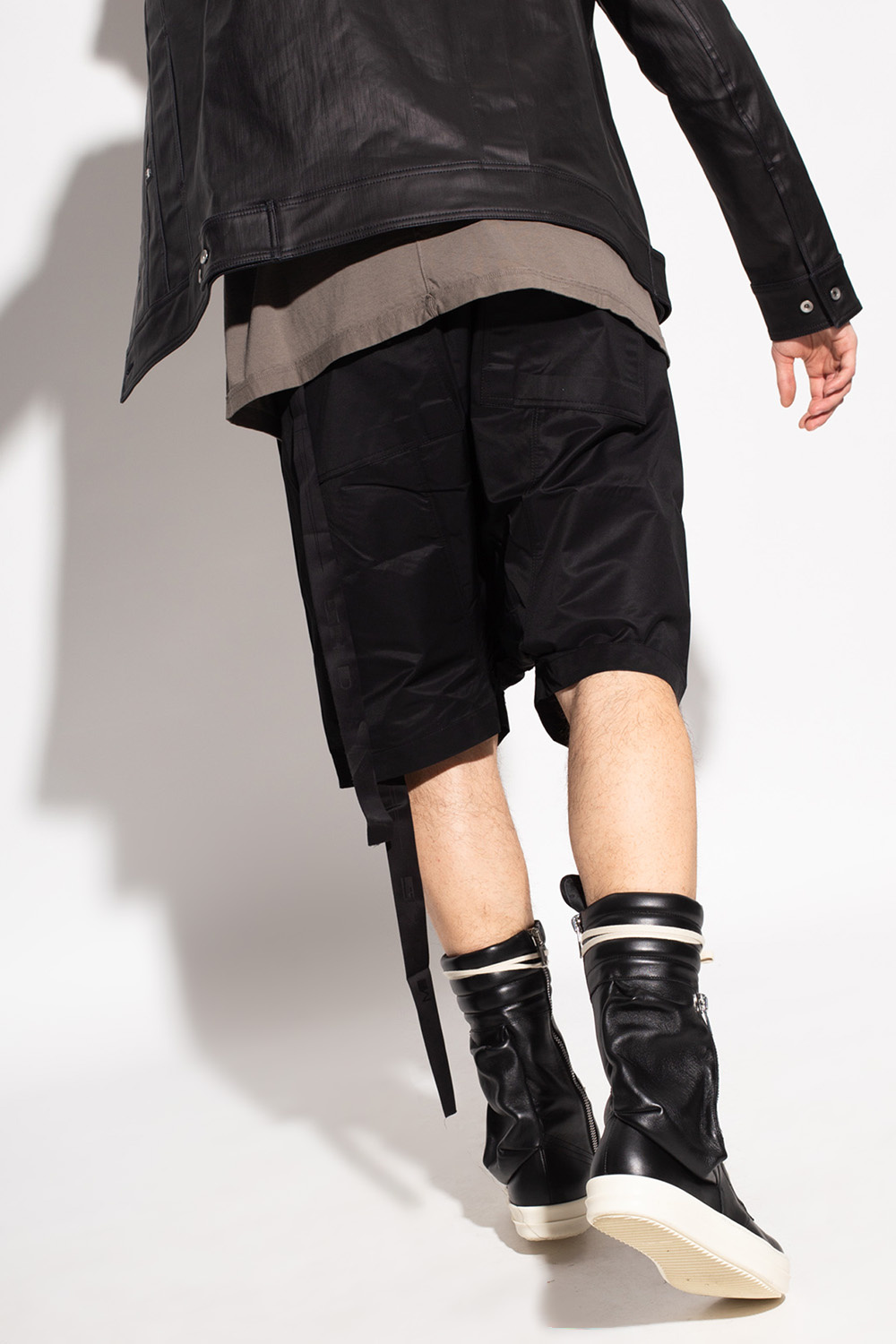 Rick Owens DRKSHDW Bordeaux Molly Bracken Shorts en cuir